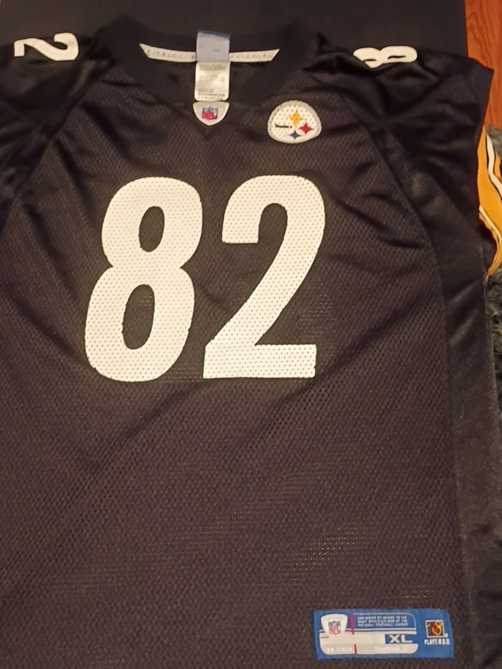 Reebok Black Pittsburgh Steelers #82 Jersey with White Numbers